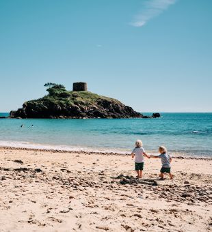 Summers day Beauport beach Jersey