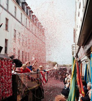 Red confetti celebrations for Liberation day