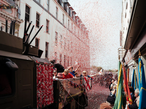 Red confetti celebrations for Liberation day
