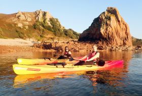 sunset kayak tour at Ouaisne bay