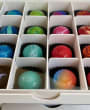 box of 24 artisanal beautiful colourful shiny chocolates