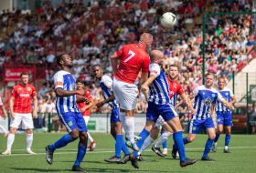 Player heading the ball