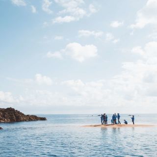 Groupe en excursion aux Minquiers