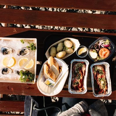 Faulkner Fisheries food. Lobster and oysters