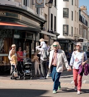 couple shopping in St Helier