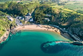 Gru00e8ve de Lecq Bay from overhead