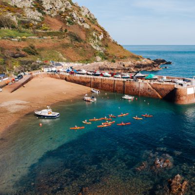 Kayakers at Bouley Bay