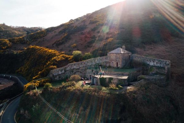 aerial view over Fort Leicester
