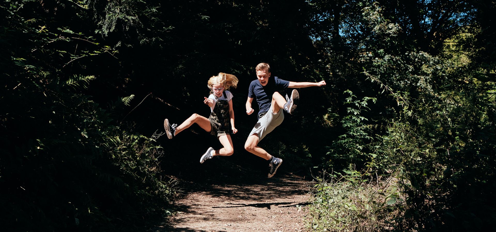 Children playing in the wood