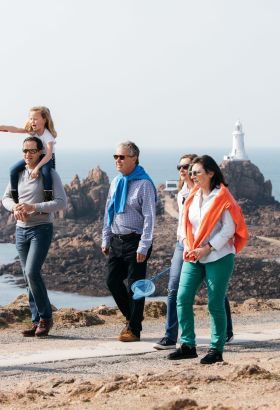 family walking at Corbiere
