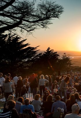 Crowds at Jersey sunset concert