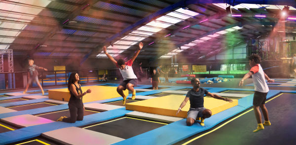 Kids jumping on trampolines at Jump Jersey