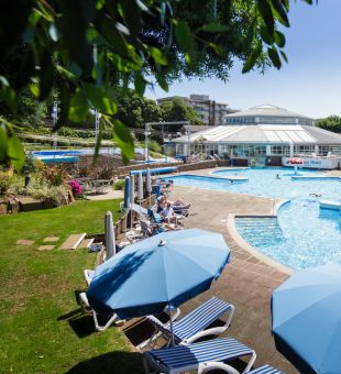 outside pool area behind the Merton hotel