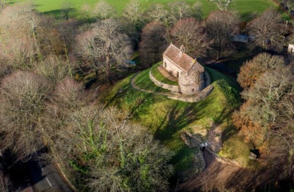 Ariel shot of La Hougue Bie