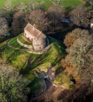 Ariel shot of La Hougue Bie