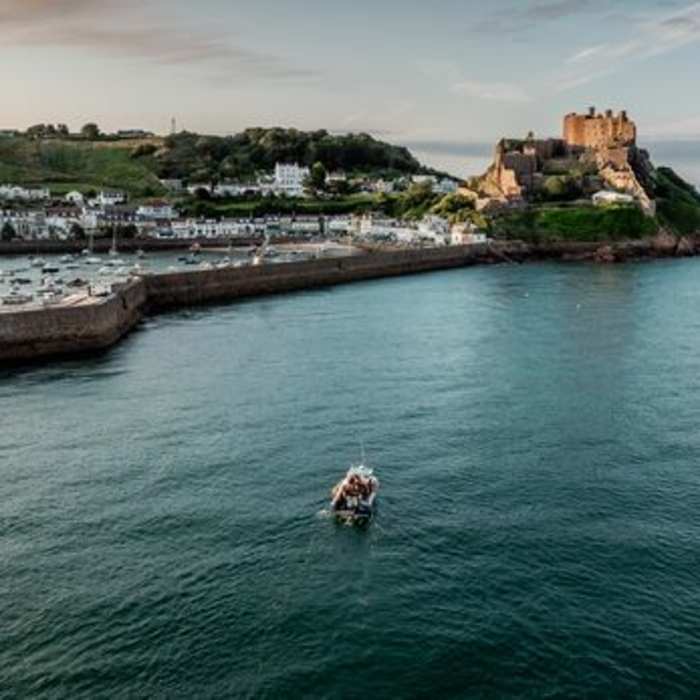 Castle surrounded by sea
