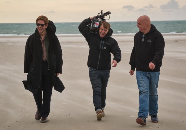 Bergerac actor Damien Molony walking on St. Ouen