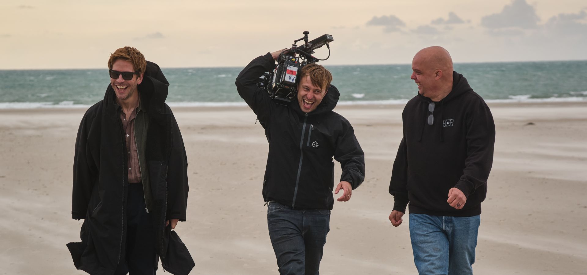 Bergerac actor Damien Molony walking on St. Ouen